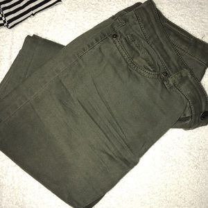 Army green skinny jeans